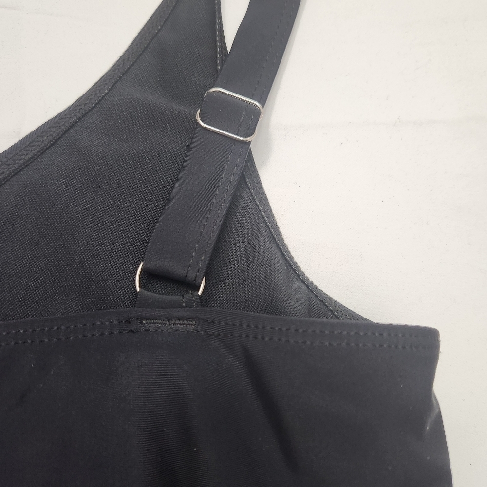 3/$25 BloomChic solid black one pice swimsuit size 14-16 NWT adjustable straps - Picture 6 of 10